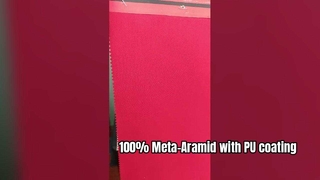 Matériau : 100 % méta-aramide avec revêtement PU Poids : 280 g/m² Largeur : 150 cm Couleur : Rouge