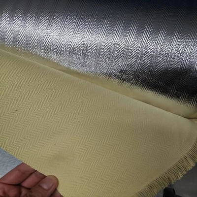 100% de tissage en arête de poisson Para Aramid a aluminisé le tissu