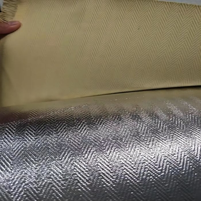 100% de tissage en arête de poisson Para Aramid a aluminisé le tissu