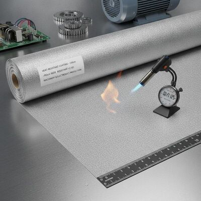 150 cm de largeur revêtement résistant à la chaleur avec une résistance à la flamme inférieure à 2 secondes parfait pour la protection des machines et de l'électronique