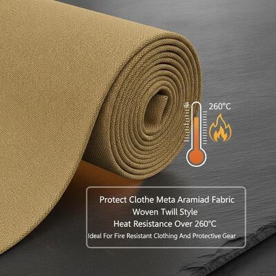 Protéger les vêtements en tissu métaramide tissé Twill Style Résistance à la chaleur supérieure à 260 degrés Celsius Idéal pour les vêtements ignifuges et les équipements de protection