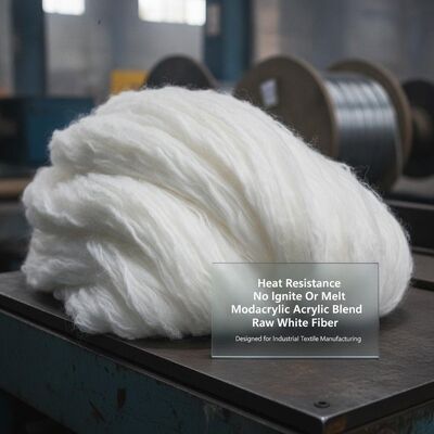 Résistance à la chaleur Pas d'inflammation ni de fusion Modacrylique mélange acrylique Fibre blanche brute conçue pour la fabrication textile industrielle