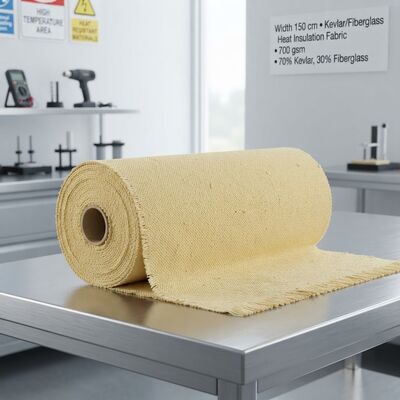 Tissu d'isolation thermique en Kevlar et fibre de verre avec résistance aux hautes températures, ignifuge et résistance à la déchirure