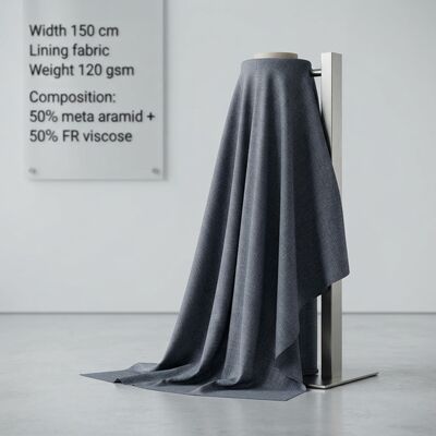 50% de méta-aramide 50% de FR de tissu de revêtement en viscose - Rétardant de flamme permanent 120 gsm pour les vêtements de protection