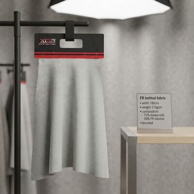 Tissu tricoté ignifuge largeur 180 cm poids 215 g/m² avec 70 % modacrylique 30 % viscose ignifuge pour applications ignifuges
