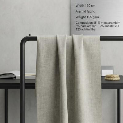 Tissu méta-aramide ignifuge et antistatique avec fibre de chitine pour vêtements de protection