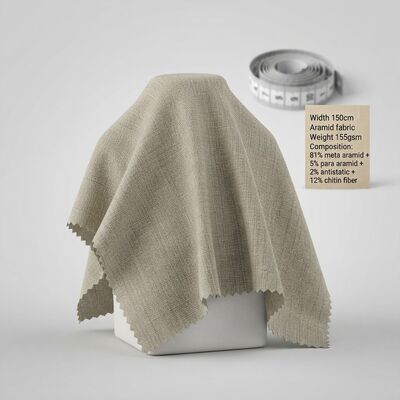 Tissu méta-aramide ignifuge et antistatique avec fibre de chitine pour vêtements de protection