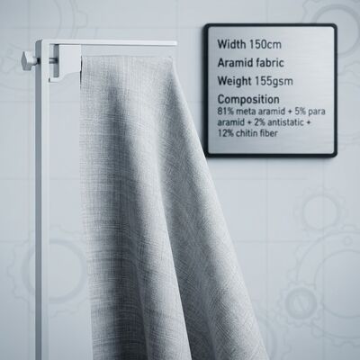 Tissu méta-aramide ignifuge et antistatique avec fibre de chitine pour vêtements de protection
