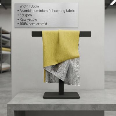 Tissu revêtu de feuille d'aluminium aramide à haute résistance à la traction, ignifuge et résistant aux températures élevées