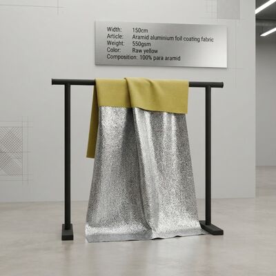 Tissu revêtu de feuille d'aluminium aramide à haute résistance à la traction, ignifuge et résistant aux températures élevées