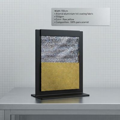 Tissu revêtu de feuille d'aluminium aramide à haute résistance à la traction, ignifuge et résistant aux températures élevées