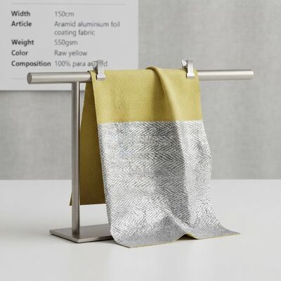 Tissu revêtu de feuille d'aluminium aramide à haute résistance à la traction, ignifuge et résistant aux températures élevées