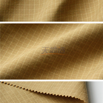Tissu simple jaunâtre 205gsm d'Aramid de méta de Brown pour le costume de lutte contre l'incendie