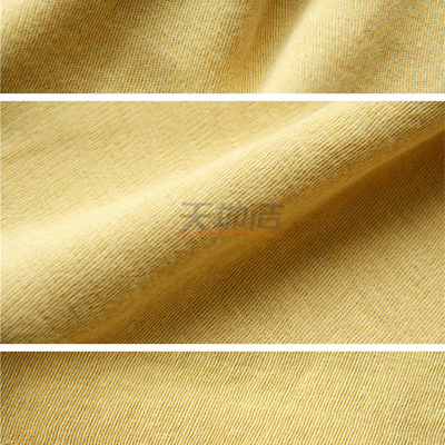 Jaune cru du tissu 220gsm de 100% Para Aramid pour coup d'anti coupe de gants l'anti