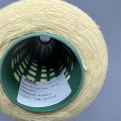 66 TEX Para Aramid Fiber Yarn Ne18/2 jaune cru pour les gants résistants coupés