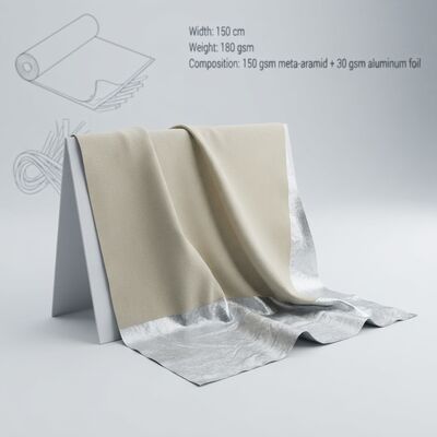 Tissu métaramide en feuille d'aluminium résistant à la chaleur, ignifuge et de longueur personnalisée