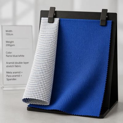Tissu d'aramide à double couche à retardation de flamme inhérente et haute résistance à la déchirure pour vêtements de protection